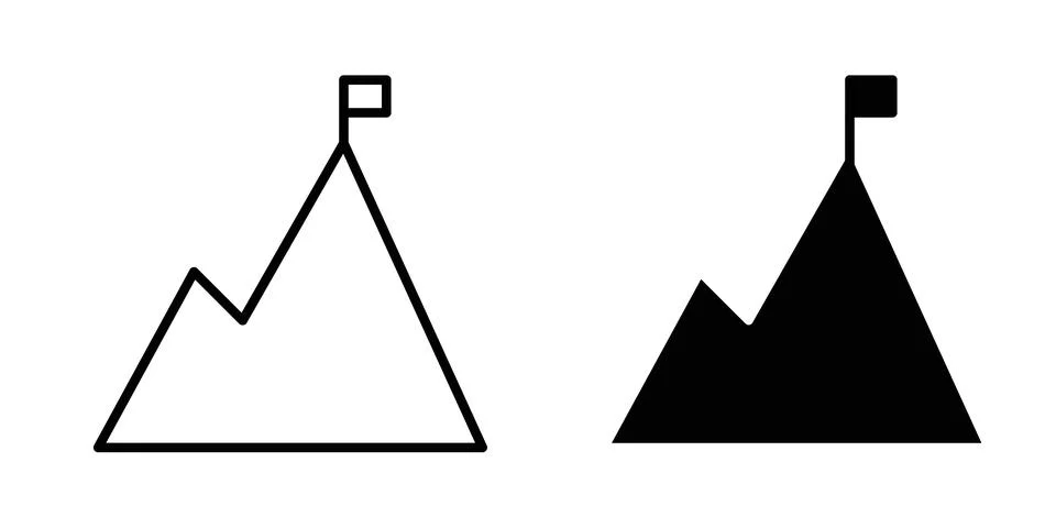 Mission icon vector concepts, line and silhouette style Stock Illustration