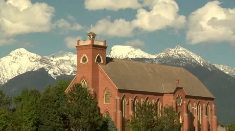 Mission with mountains Stock Footage 10884168