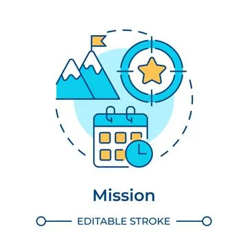 Mission multi color concept icon Stock Illustration