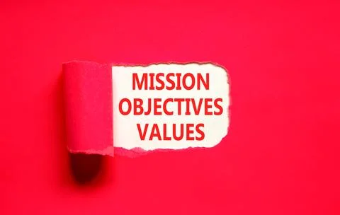 Mission objectives values symbol. Concept words Mission Objectives Values o.. Stock Photos