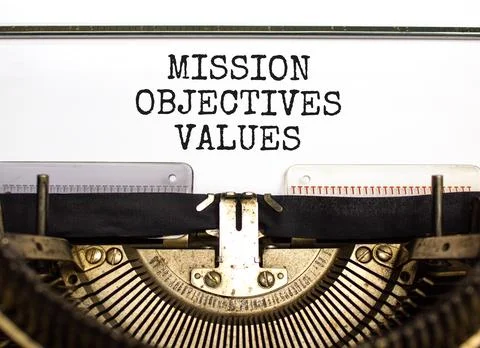 Mission objectives values symbol. Concept words Mission Objectives Values t.. Stock Photos