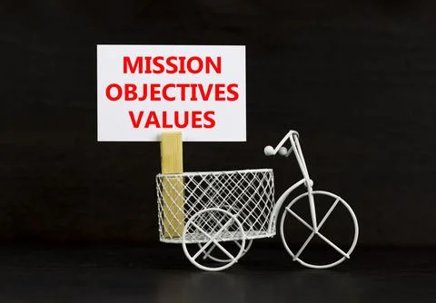 Mission objectives values symbol. Concept words Mission Objectives Values o.. Stock Photos
