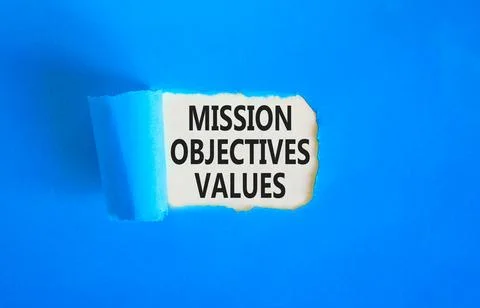 Mission objectives values symbol. Concept words Mission Objectives Values o.. Stock Photos