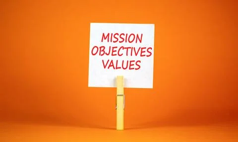 Mission objectives values symbol. Concept words Mission Objectives Values o.. Stock Photos