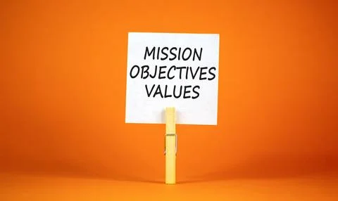Mission objectives values symbol. Concept words Mission Objectives Values o.. Stock Photos