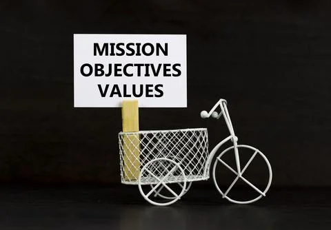 Mission objectives values symbol. Concept words Mission Objectives Values o.. Stock Photos