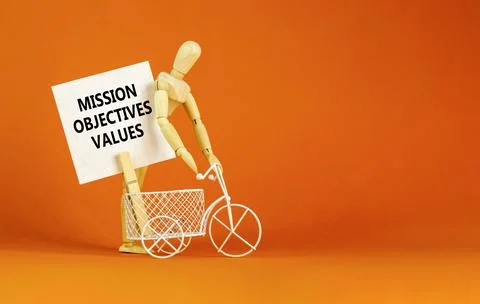 Mission objectives values symbol. Concept words Mission Objectives Values o.. Stockfoto's