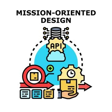 Mission oriented design concept optimizing software development lifecycle 库存插图
