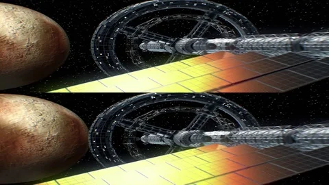 Mission to Pluto, stereoscopic 3D video Stockbeeldmateriaal 84867931