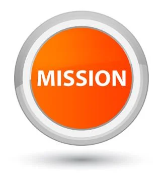 Mission prime orange round button Stock Illustration