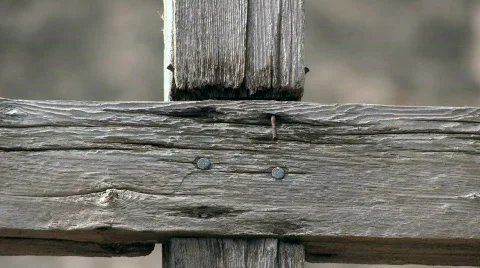 Mission San Jose zoom from wood cross HD Stock Footage