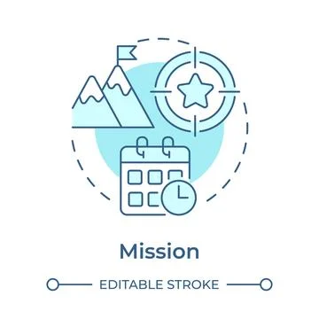 Mission soft blue concept icon Stock Illustration