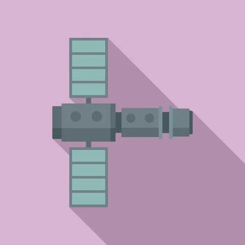 Mission space station icon flat vector. Mars spaceship Stock Illustration