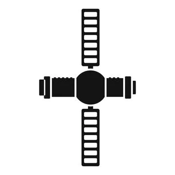 Mission space station simple flat vector. Mars spaceship Stock Illustration