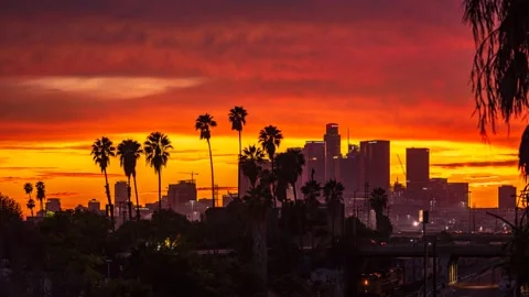 Mission St Train Bridge Sunset 5 sec int 10-31-20 h264-420 4KUHD 24 UHQ Stock Footage 147316076
