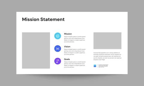 Mission Statement Slide Presentation Template | Corporate Vision &amp; Values D.. Stock Illustration