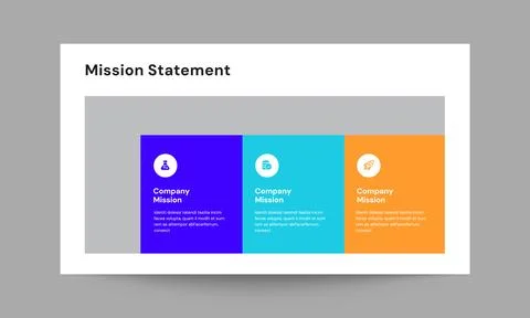 Mission Statement Slide Presentation Template Professional Corporate Design Stock Illustration