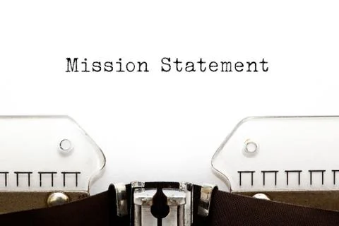 Mission Statement On Typewriter Stockfoto's