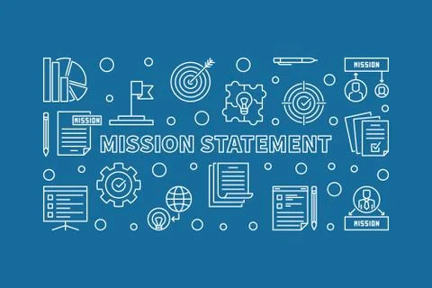 Mission Statement vector horizontal outline illustration Illustrazione stock