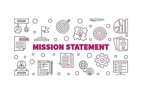 Mission Statement vector outline banner or illustration Stock Illustration
