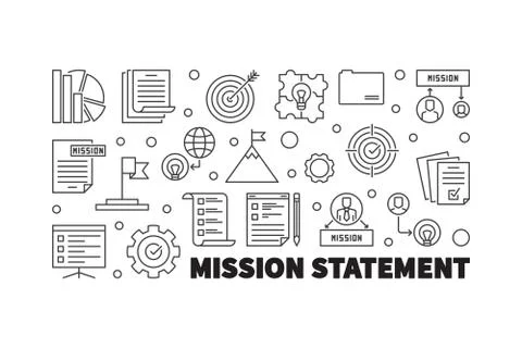 Mission Statement vector outline illustration or banner Illustrazione stock