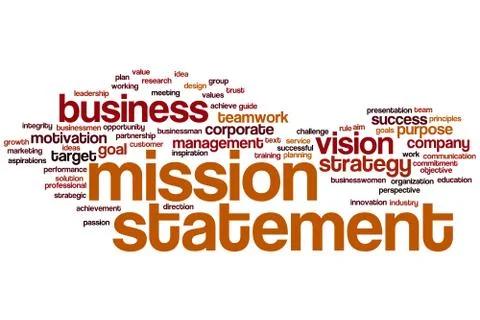 Mission statement word cloud Illustrazione stock