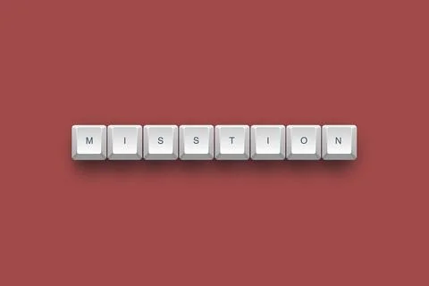 Mission text on a 3d keyboard button with shadow concept series Иллюстрация