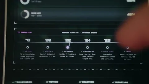Mission timeline with key milestones from the beginning to its current state Stock Footage 333853795