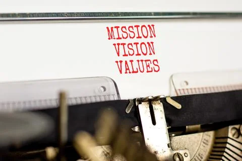 Mission vision values symbol. Concept words Mission Vision Values typed on .. Stock Photos