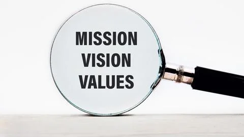 Mission vision values symbol. Concept words Mission Vision Values through a.. Stock Photos