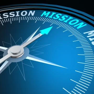Mission word on compass Stock Illustration