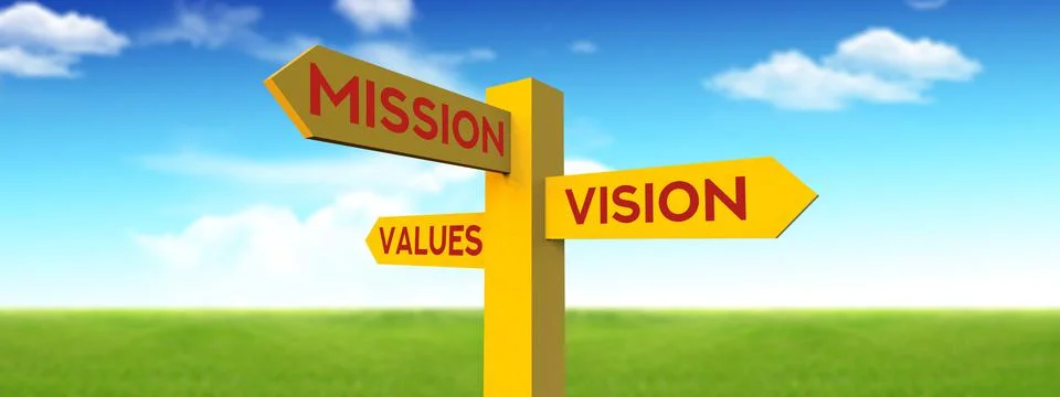 Mission,values,vision Foto stock