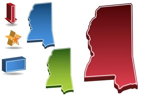 Mississippi 3d Stock Illustration
