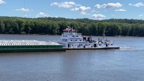 Mississippi Barge Stock Footage 160439743