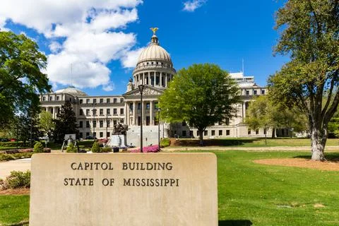 The Mississippi Capitol Building in Jackson, MS Stock Photos