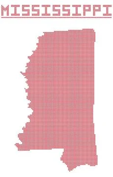 Mississippi Dot Map Stock Illustration
