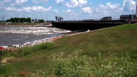 Mississippi Old River Control Structure low sil Stock Footage 109135781