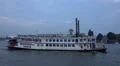 Mississippi Queen steam wheeler boat in Hamburg harbour HD Footage