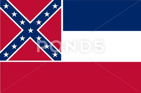 Mississippi state flag Stock Illustration
