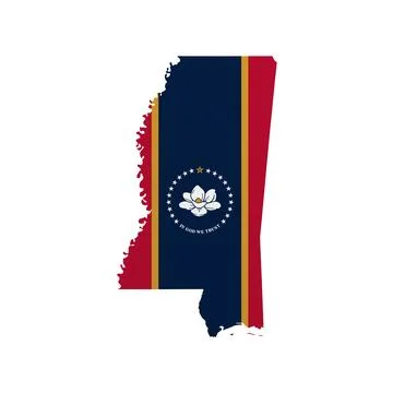 Mississippi State Flag Map Stock Illustration
