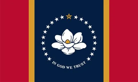 Mississippi state flag. Vector illustration. Stock Illustration