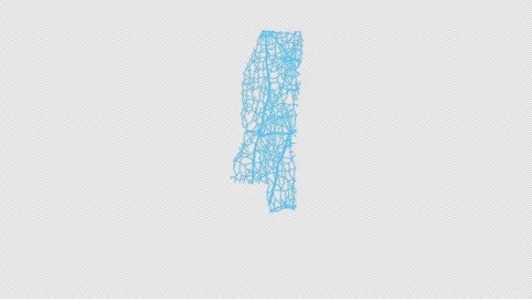 Mississippi State Line Map Self Drawing Animated Overlay, Alpha 4K 스톡 동영상 340292907