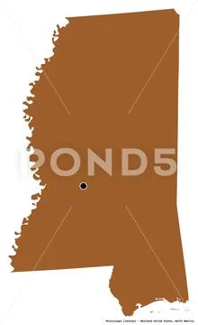 Mississippi, state of Mainland United States, on white. Pattern Stock Illustration