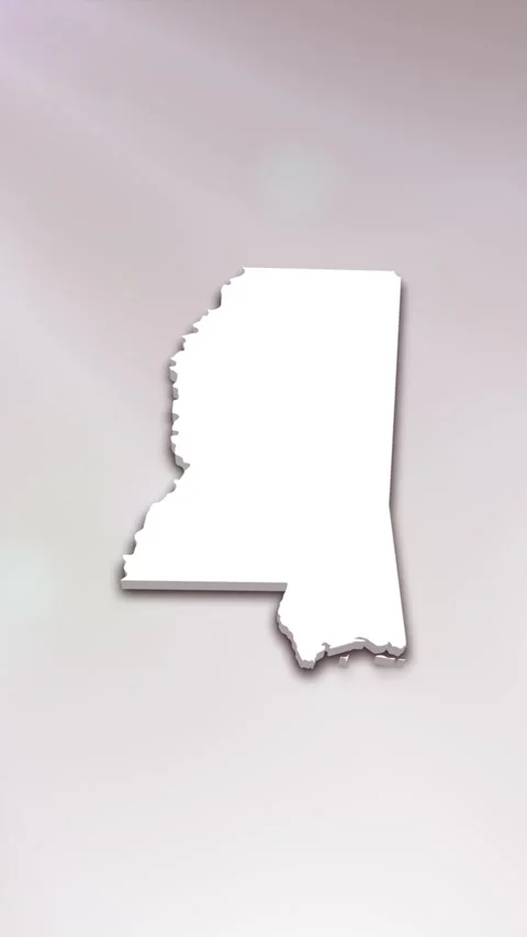 Mississippi State Map Intro Stock Footage 261977276