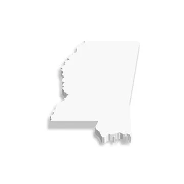 Mississippi US state 3D vector map Ilustração Stock