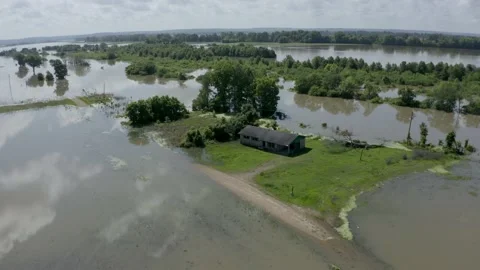Mississippi Valley Flood Stock Footage