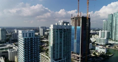 Missoni Baia Under construction in Edgewater Neighborhood Stock Footage 147328407