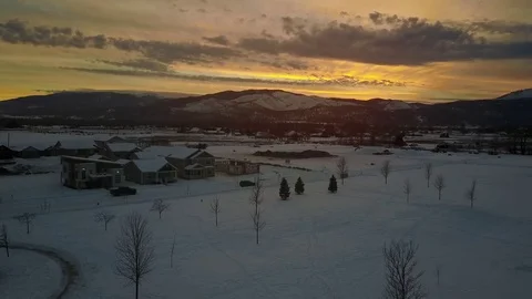 Missoula sunset snow Stock Footage 71558366