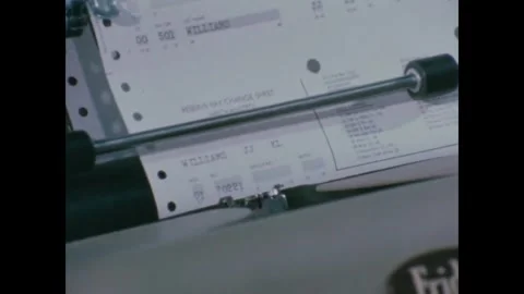 MISSOURI - 1966 - Close-up of a document being typed on an IBM typewriter at a Stock Footage 340669613