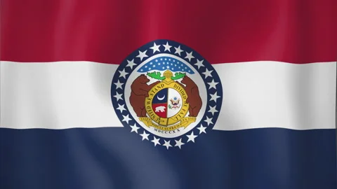 Missouri animated flag. Seamless loop. 4K Stock-Footage 145388944